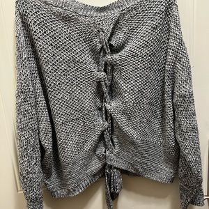 Knitted Sweater with Lace Up Corset Back
